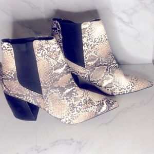Never worn snake print booties 3 inch heel